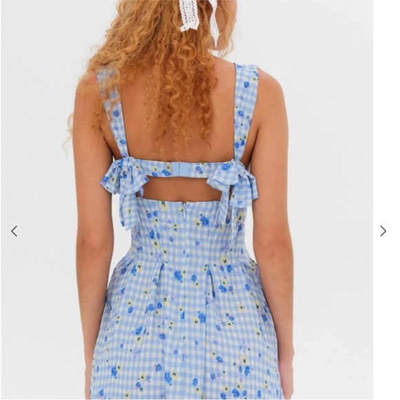 For Love And Lemons Blue Floral
Gingham August Mini Dress - Picture 2 of 10